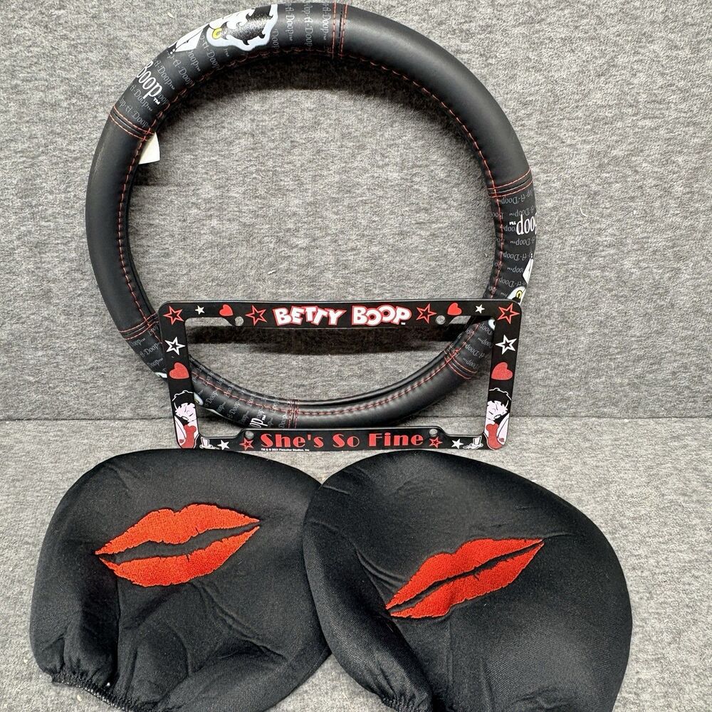 betty boop auto accessories License Plate Frame Steering Wheel Cover